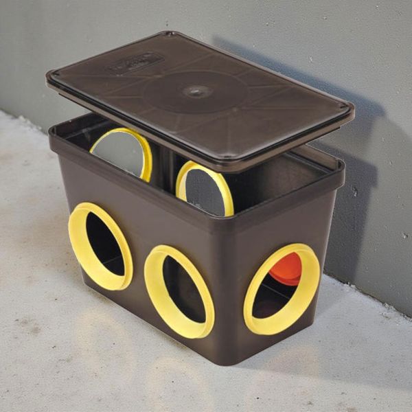 Tuf-Tite Plastic 6-Hole Distribution Box w/ Lid for Septic Systems
