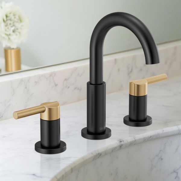 Delta Nicoli Widespread Bathroom Faucet, Two-Handle, Deck Mount