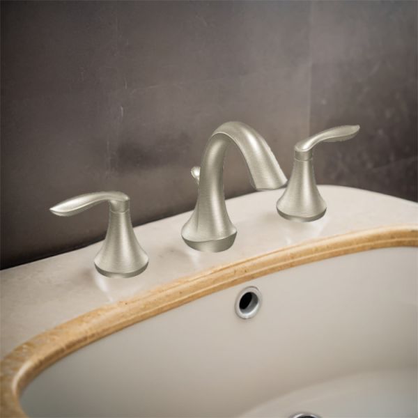 Moen Eva Two-Handle High-Arc Widespread Bathroom Faucet with M