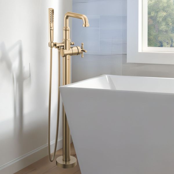 Delta Broderick Floor Mount Tub Filler Trim, TouchClean, 1.75 GPM