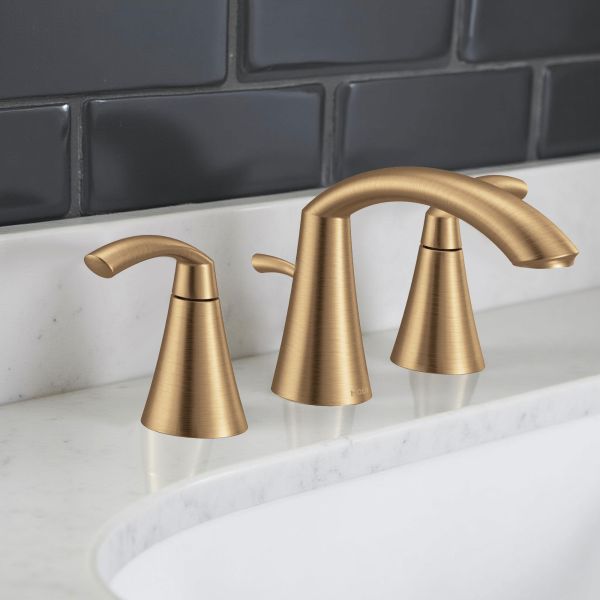 Moen Glyde Two-Handle Widespread Bathroom Faucet with Valve and