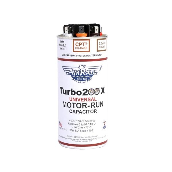 Mars Turbo 200X Universal Motor Run Capacitor w/ CPT, 5-97.5 MFD