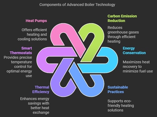 infographic about the environmental benefits of condensing boiler tech