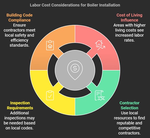 infographic about labor and boiler installation costs