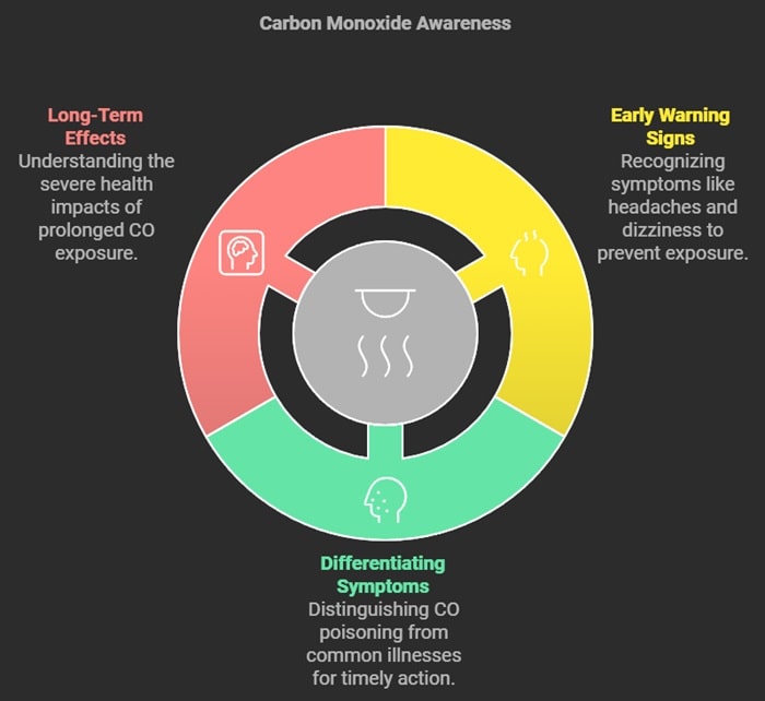 infographic about how to identify symptoms of co leaks