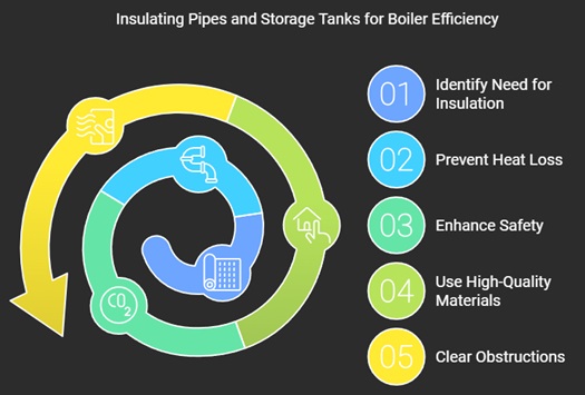 infographic explaining why you should insulate boiler pipes and storage tank