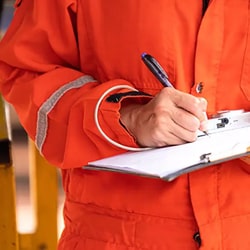 image depicting some one checking a boiler safety checklist