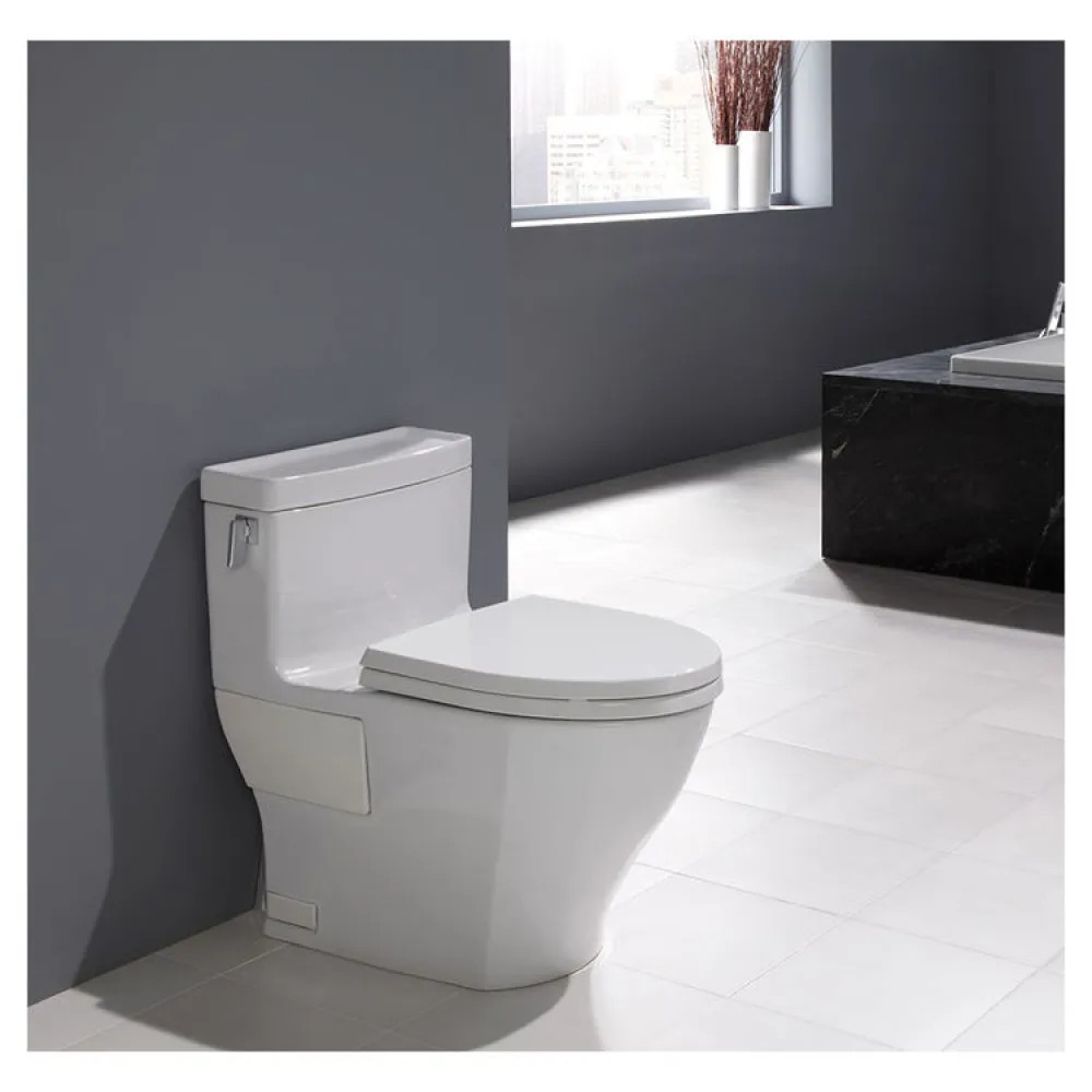 Toto Legato One-Piece High-Efficiency Toilet, 1.28 GPF, Cotton 
