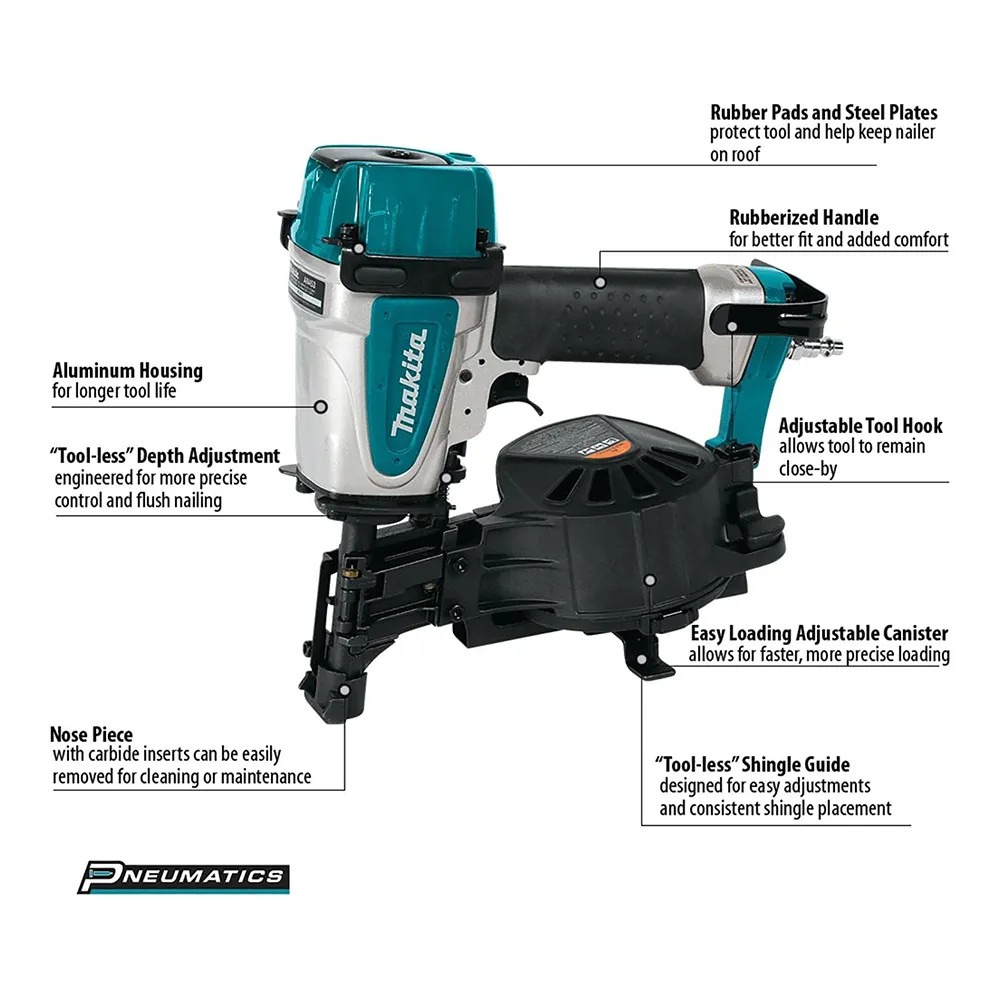 Makita an453 roofing coil nailer 2025