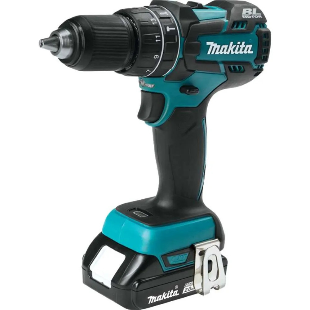 Makita 18V LXT Lithium Ion Brushless Cordless Hammer Driver Drill and Impact Driver Combo Kit with 2 Pack 2.0Ah Battery Charger and Case XT248R