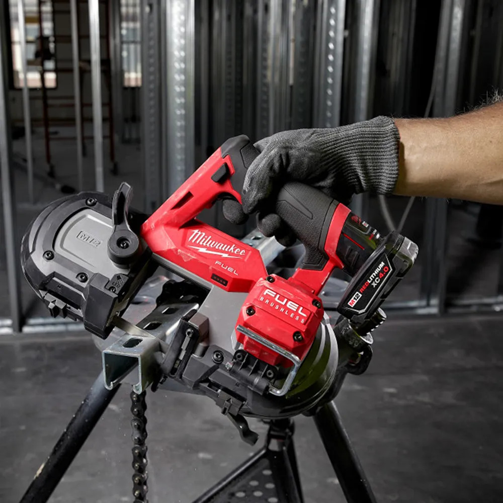 Milwaukee M12 FUEL Brushless Compact Band Saw Kit with Variable Speed Trigger and Blade Covers 2529 21XC