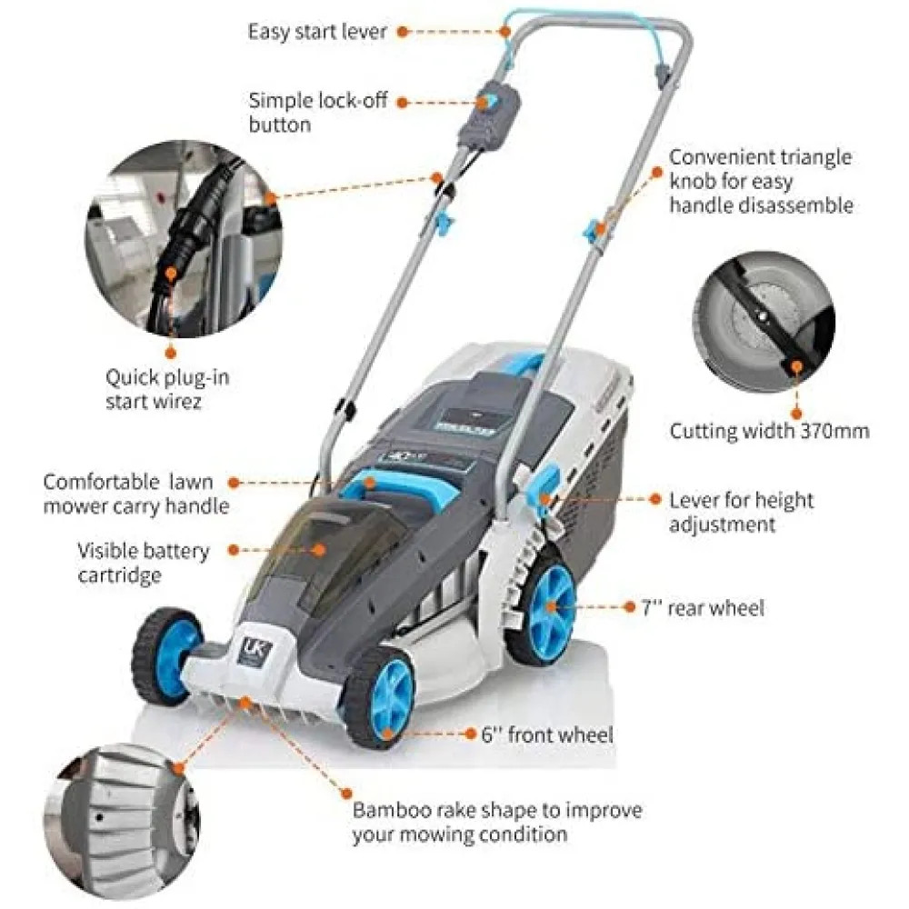 Swift 40V 15 Cordless Wide Lawn Mower with Battery and Charger EB137CD2