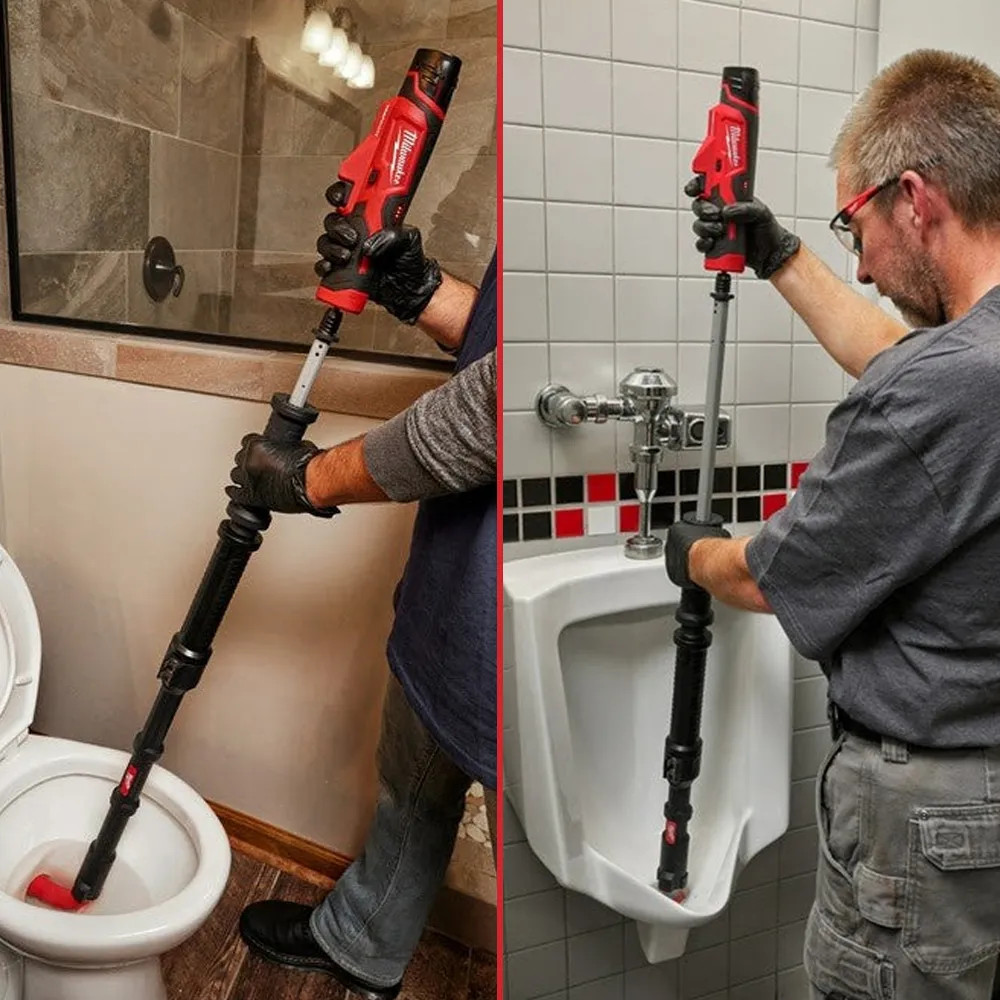 Milwaukee M12 TrapSnake 2 Tool Urinal Toilet Auger Combo Kit 4 ft and 6 ft 3577 21