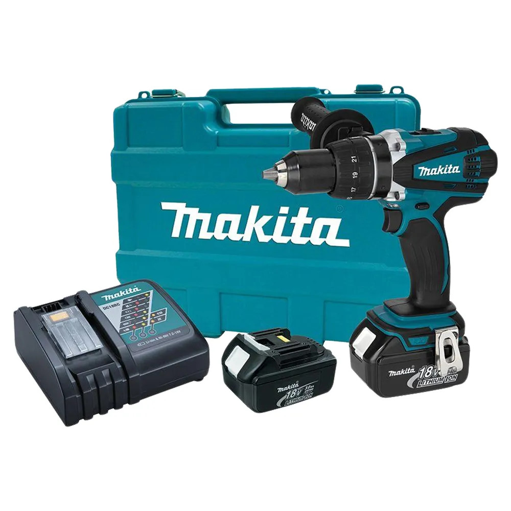 Makita 18V LXT Lithium Ion 1 2in Cordless Driver Drill Kit with 2 Pack 3.0Ah Battery Charger and Tool Case XFD03