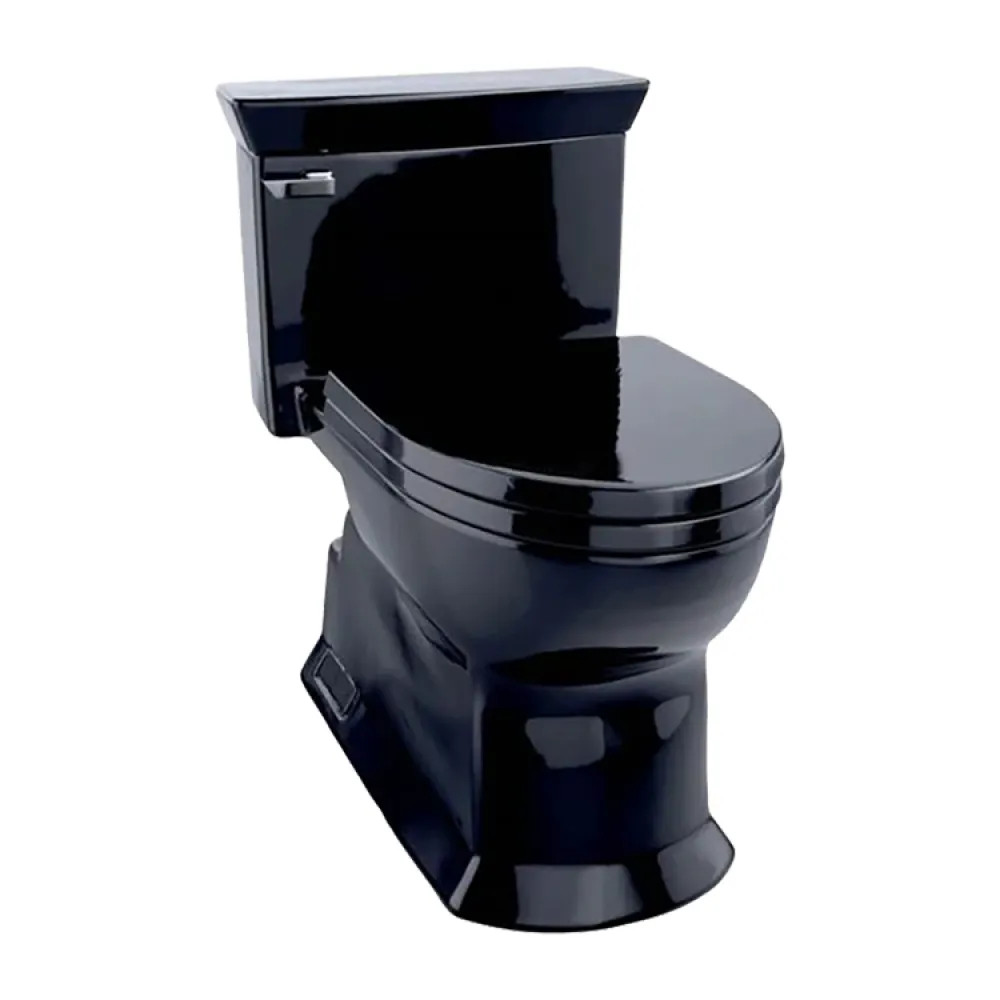 new toto eco soiree 1-piece ebony black toilet with ss124 softclose seat