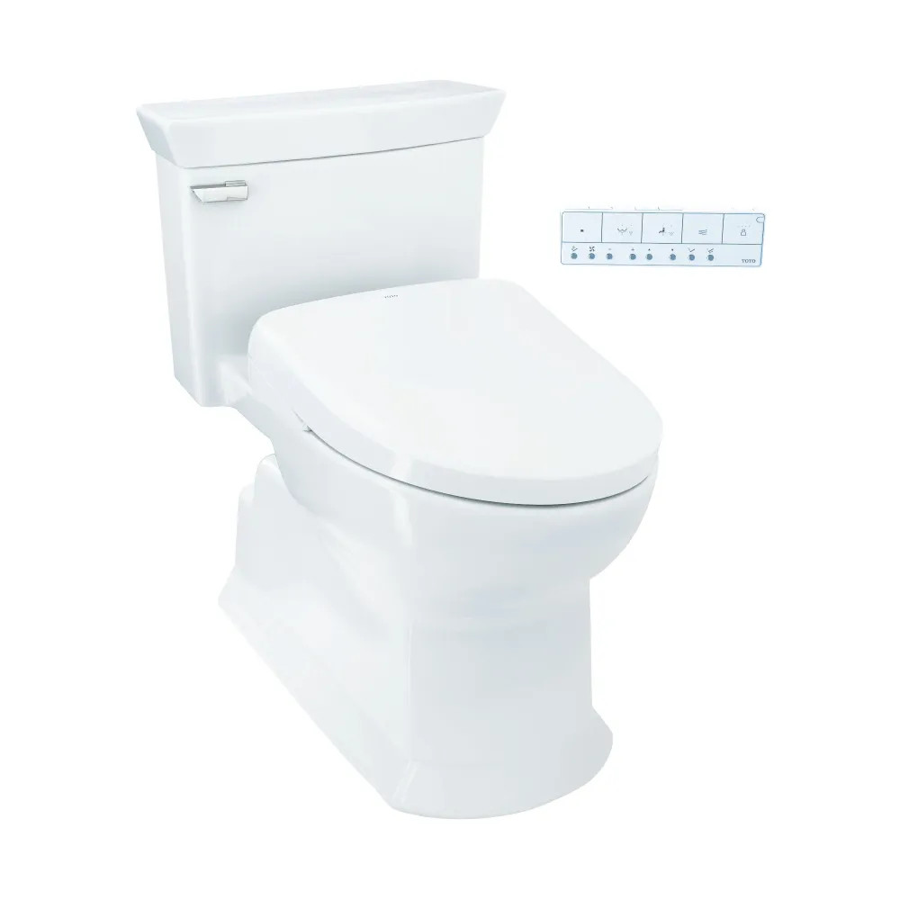 cotton white eco soiree toilet with S7 WASHLET bidet seat