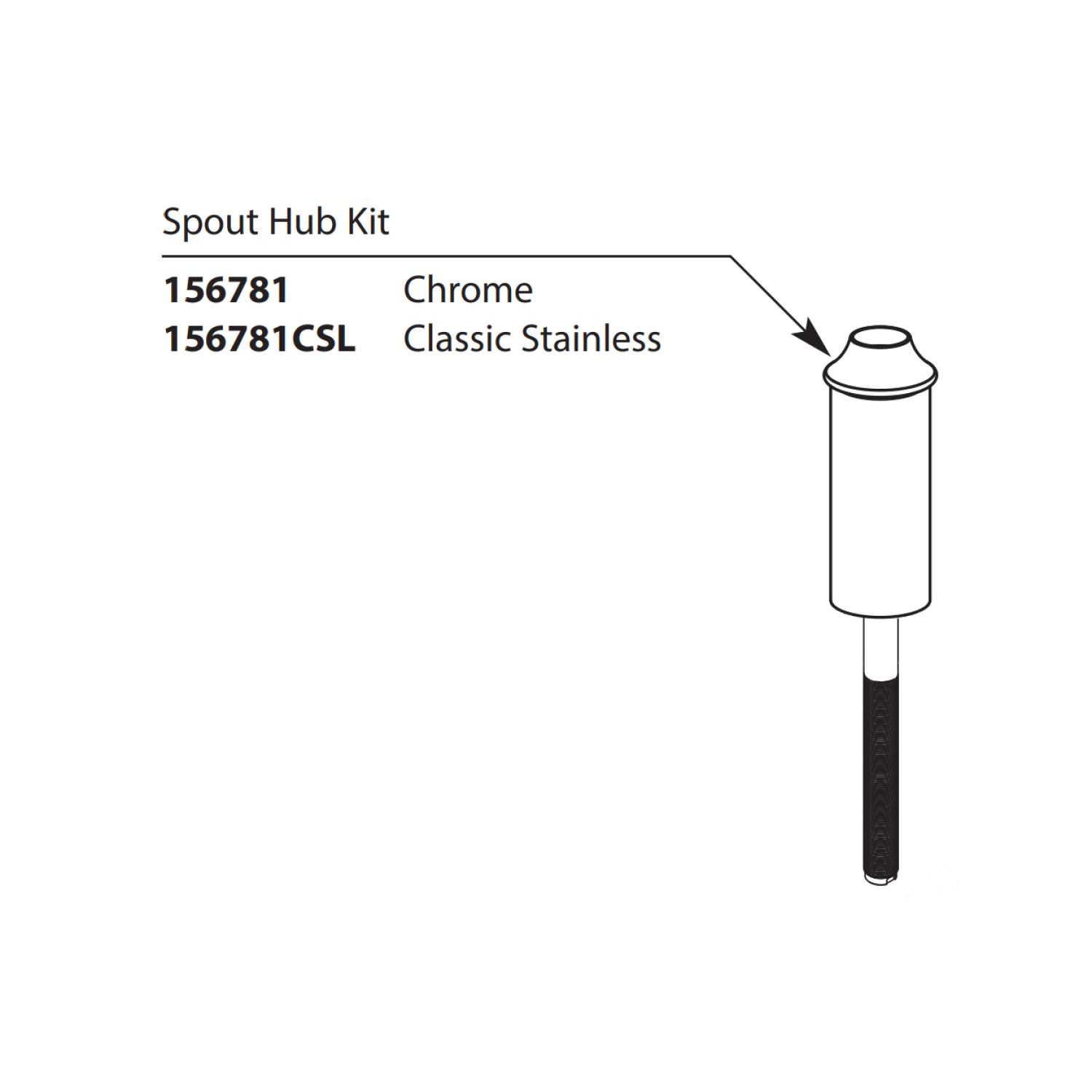 Moen 156781CSL Moen 156781CSL Part Classic Stainless Spout Hub Kit