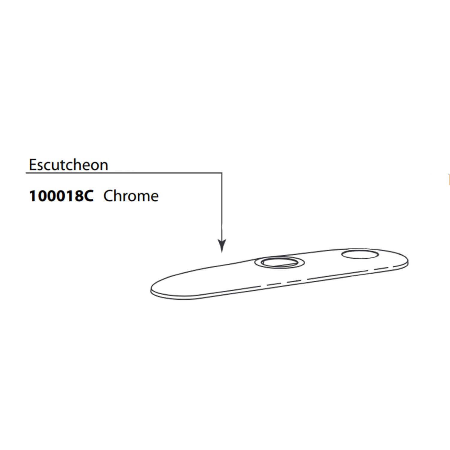 Moen 100018 Moen 100018 Monticello Escutcheon Kit - Chrome