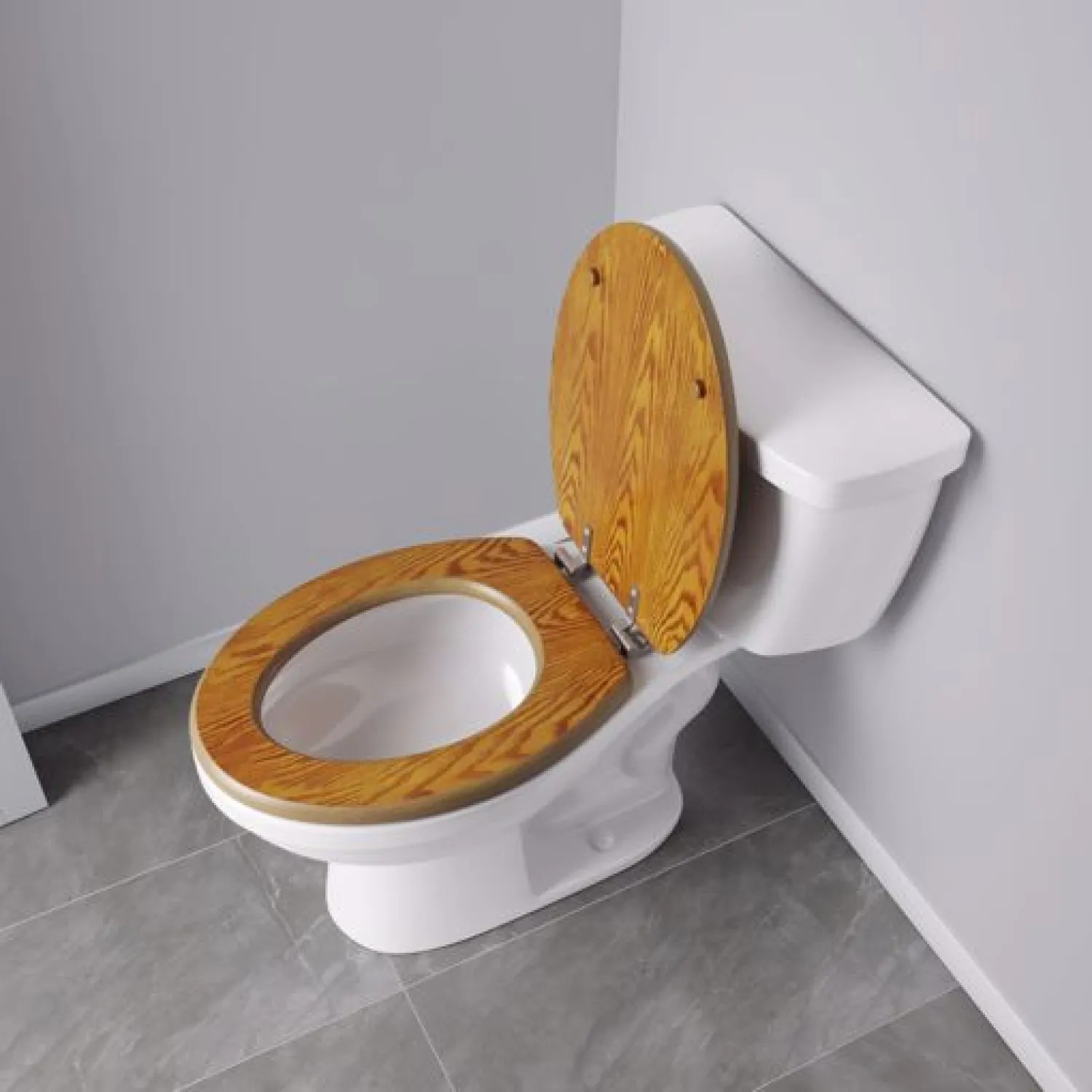 Jones Stephens C3B2E118BN Jones Stephens C3B2E118BN Dark Oak - Brushed Nickel Hinge Elongated Wood Toilet Seat