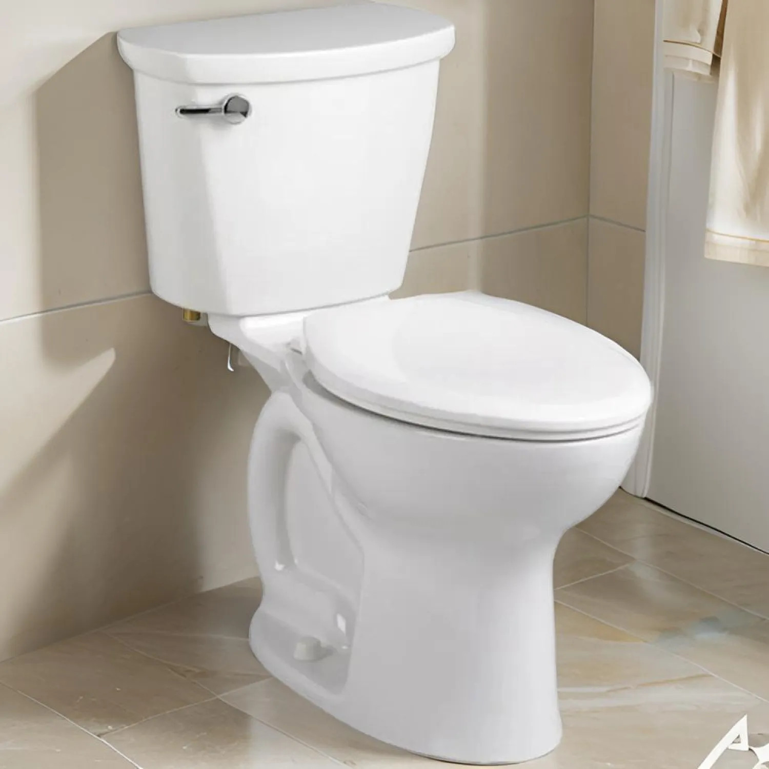American Standard 215AA.104.020 American Standard Cadet Pro Right Height Elongated Bowl Toilet, 1.28 GPF, PowerWash, EverClean, 12