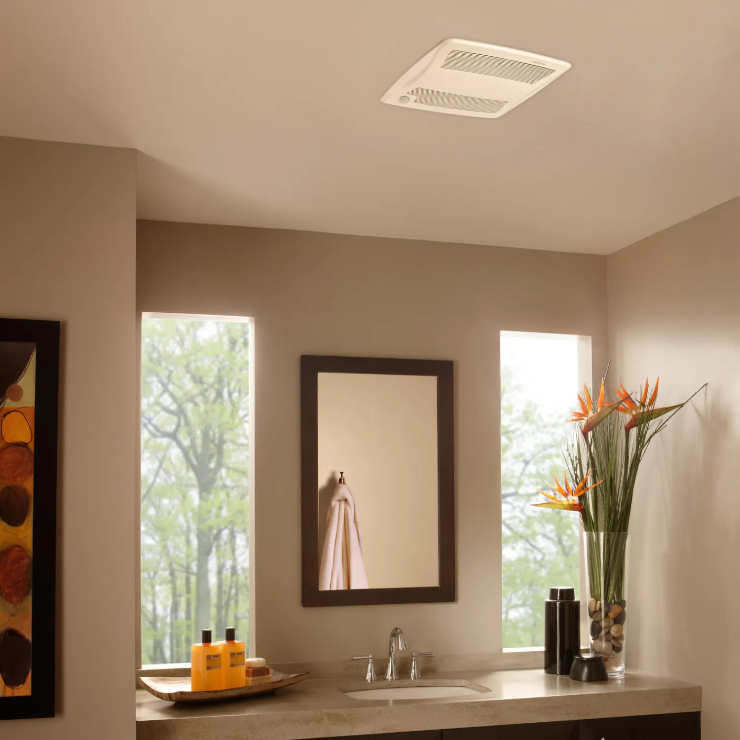 Broan ZB80M Broan-NuTone Ultra Green ZB Series Motion Sensing Multi-Speed Ceiling Bathroom Exhaust Fan, 80 CFM - ZB80M