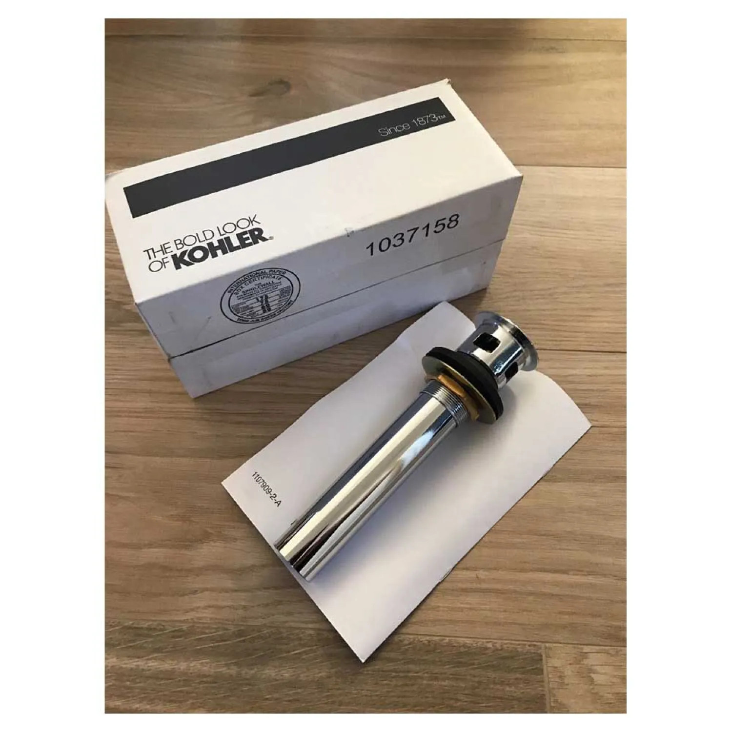Kohler 7124-CP Kohler K-7124-CP Clicker Drain, Less Overflow, Polished Chrome