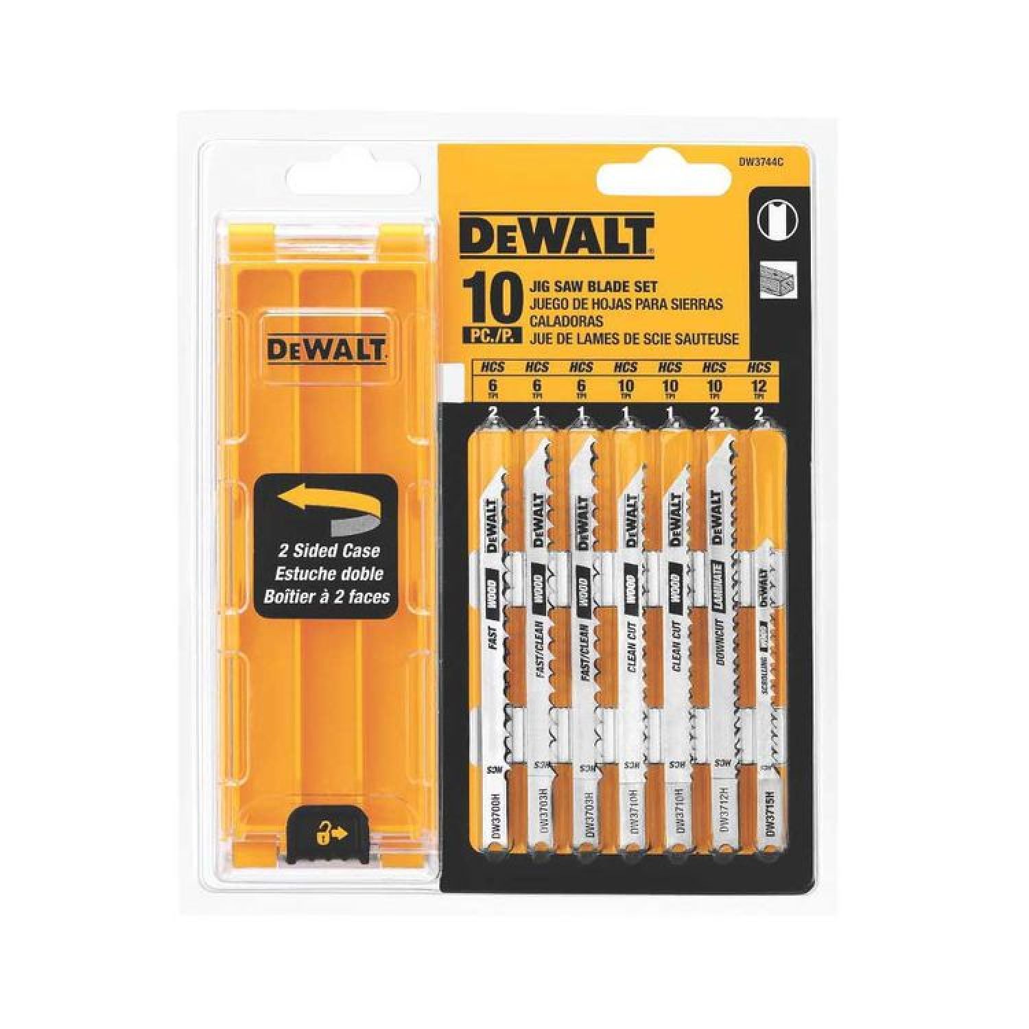 Dewalt DW3744C Dewalt DW3744C Jig Saw Blade Set, 10 Pieces, Universal Shank