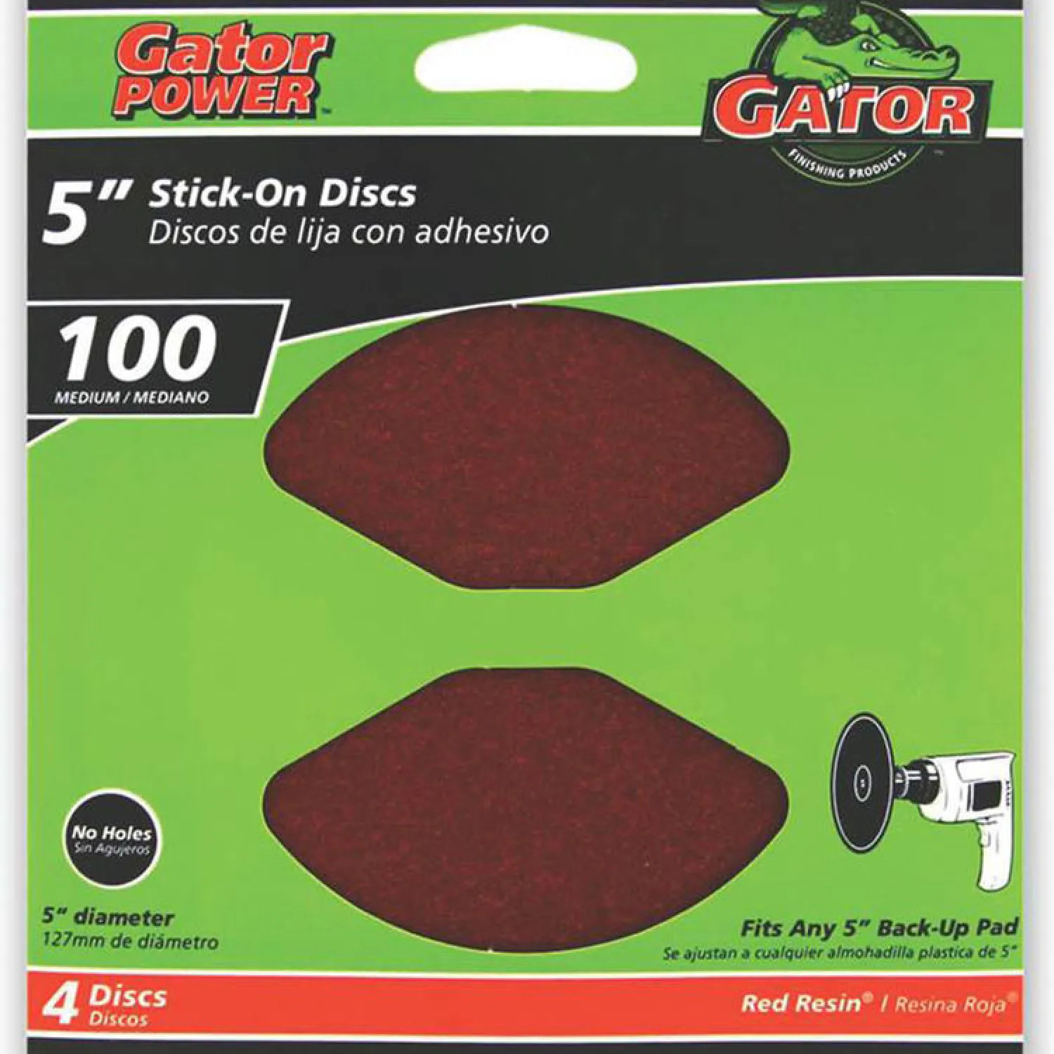 Gator 3001 Gator 3001 Stick-On Sanding Disc, 5 in, 100 Grit