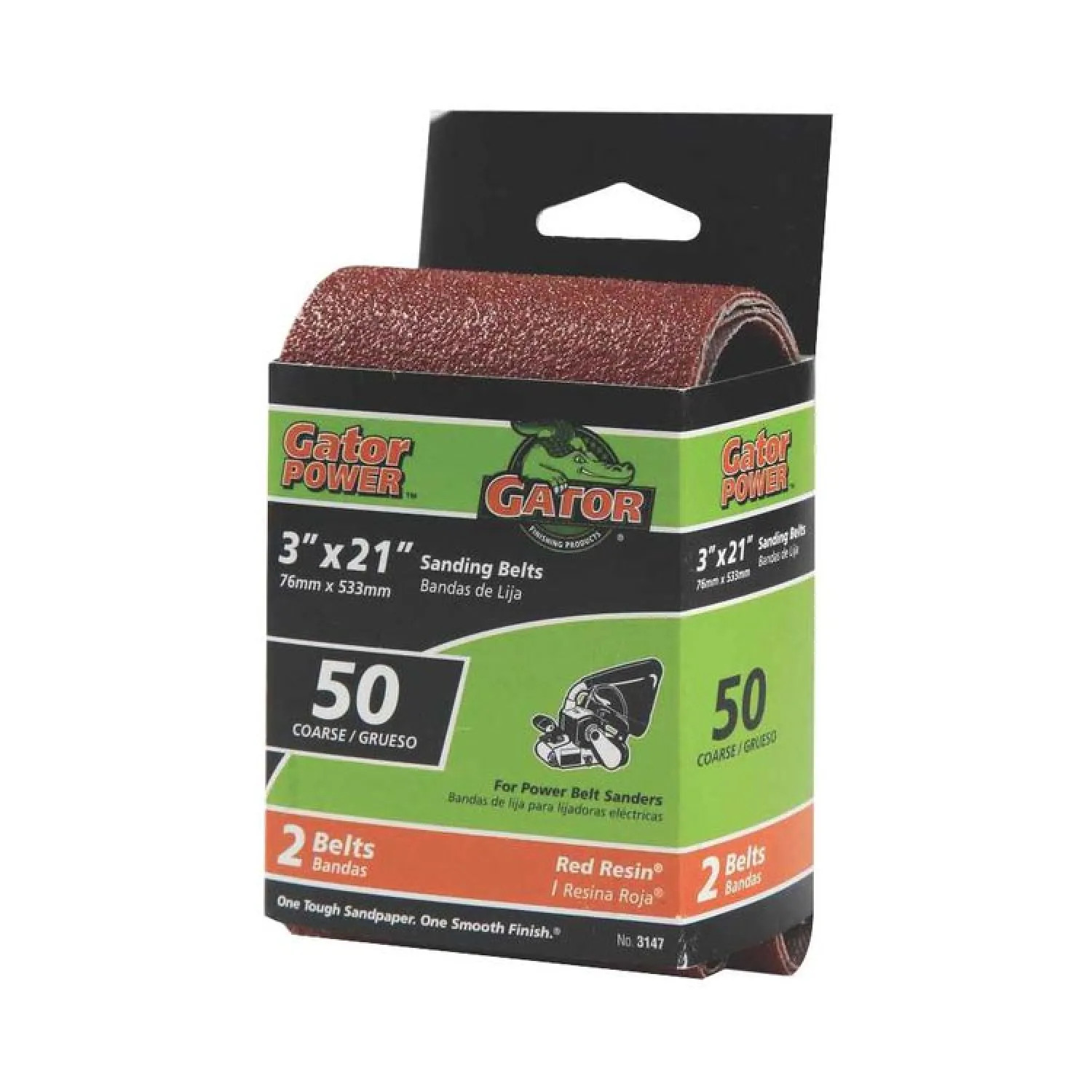 Gator 3147 Gator 3147 Heavy Duty Resin Bond Power Sanding Belt, 21 in x 3 in, 50 Grit