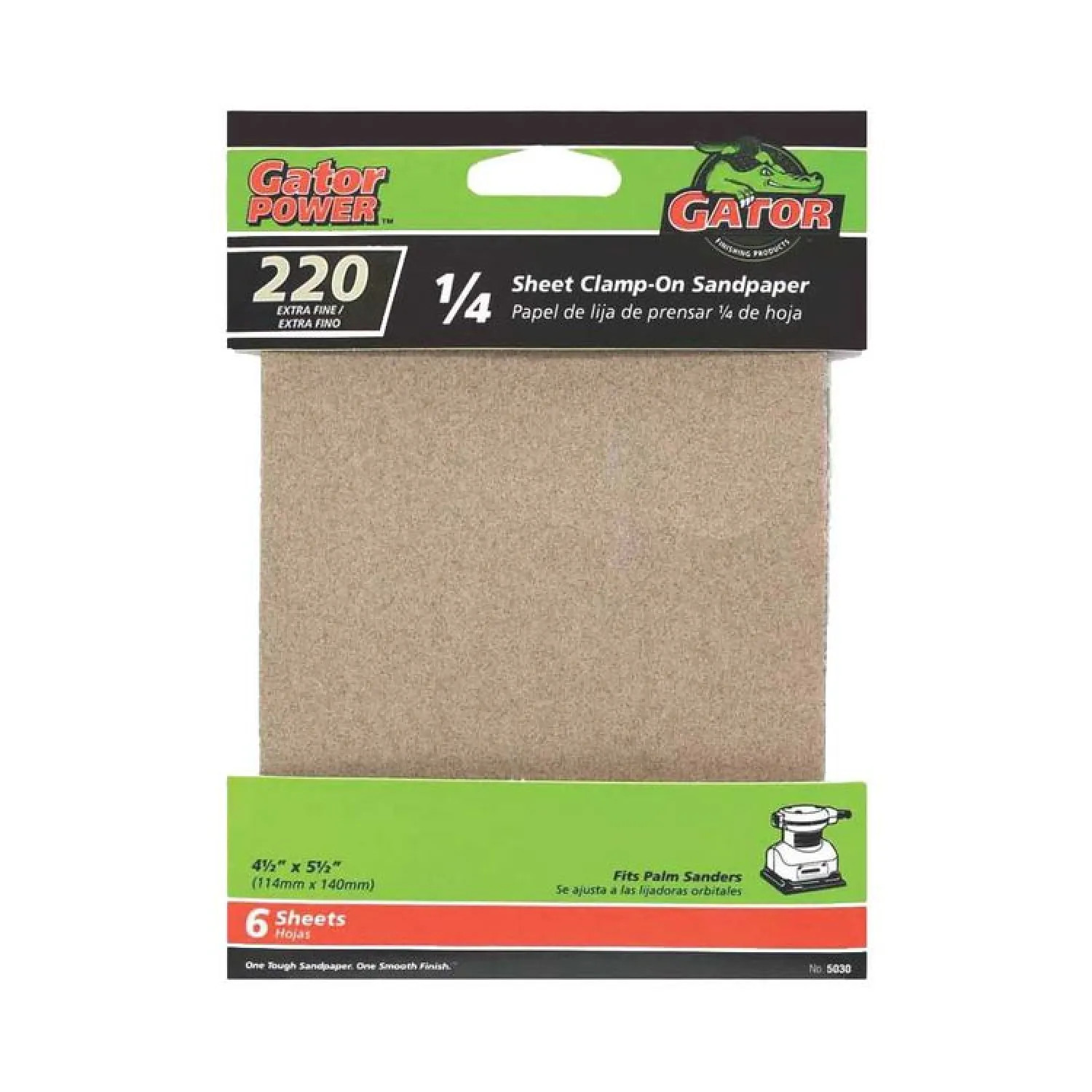 Gator 5030 Gator 5030 clamp-On Multi-Purpose Power Sanding Sheet, 5-1/2 in x 4-1/2 in, 220 Grit