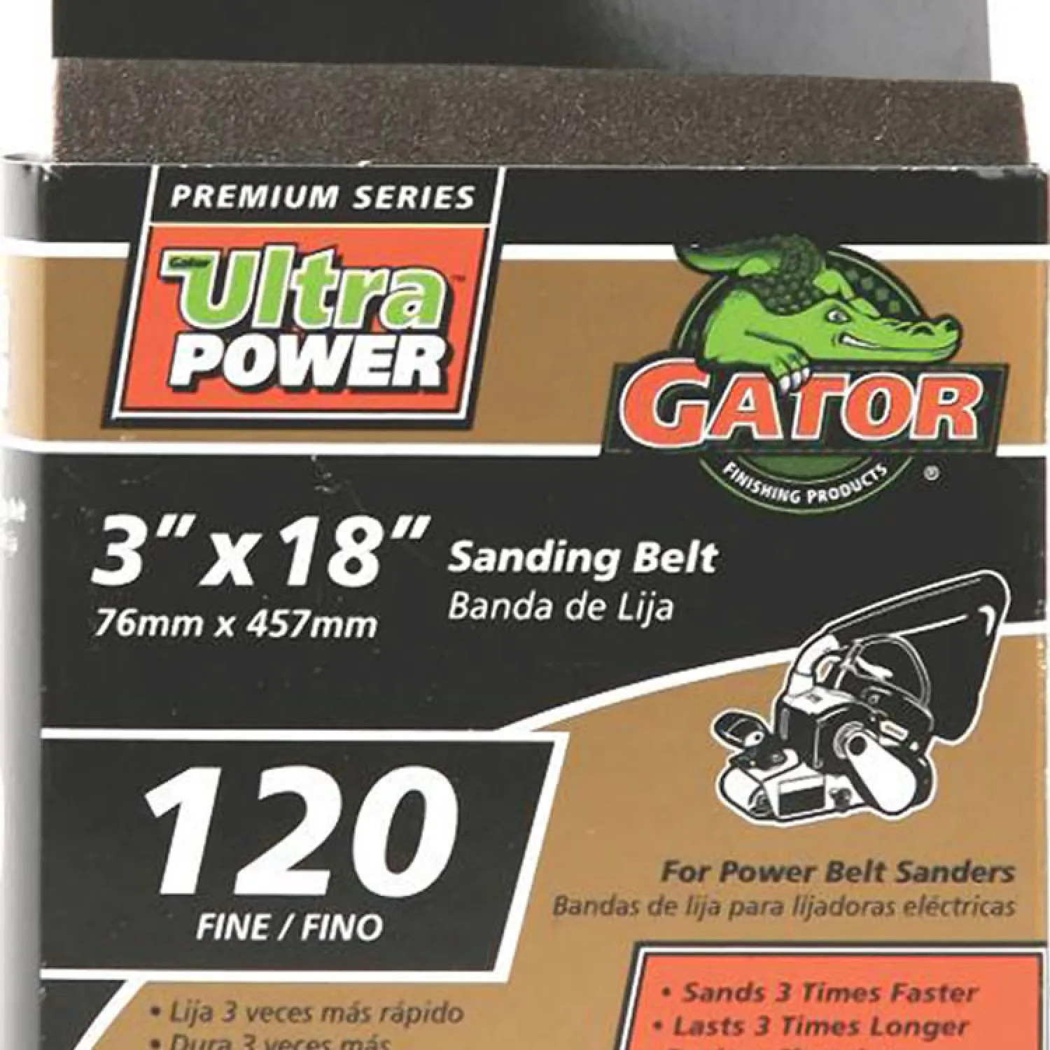 Gator 7770 Gator 7770 Resin Bond Power Sanding Belt, 18 in x 3 in, 120 Grit