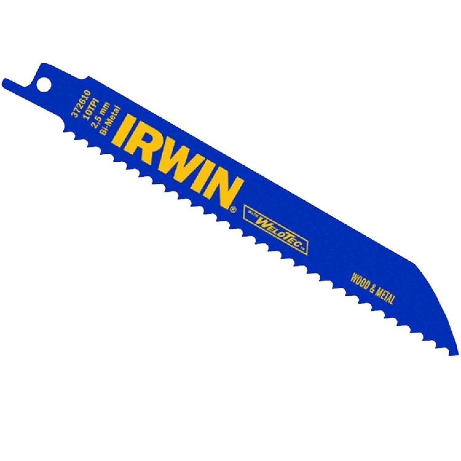 Irwin 372610 Irwin 372610 Bi-Metal Linear Edge Reciprocating Saw Blade, 6 in L x 2 in W x 0.035 in T, 10 TPI