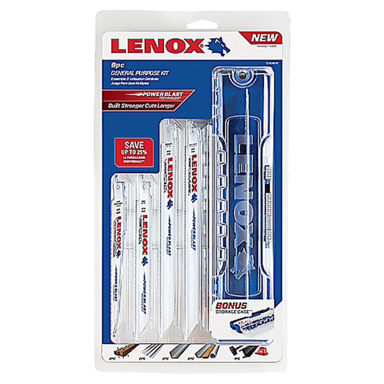 Lenox 121439KPE Lenox 121439KPE T2 Bi-metal Reciprocating Saw Blade Plumber & Electricians Kit, 9 Piece