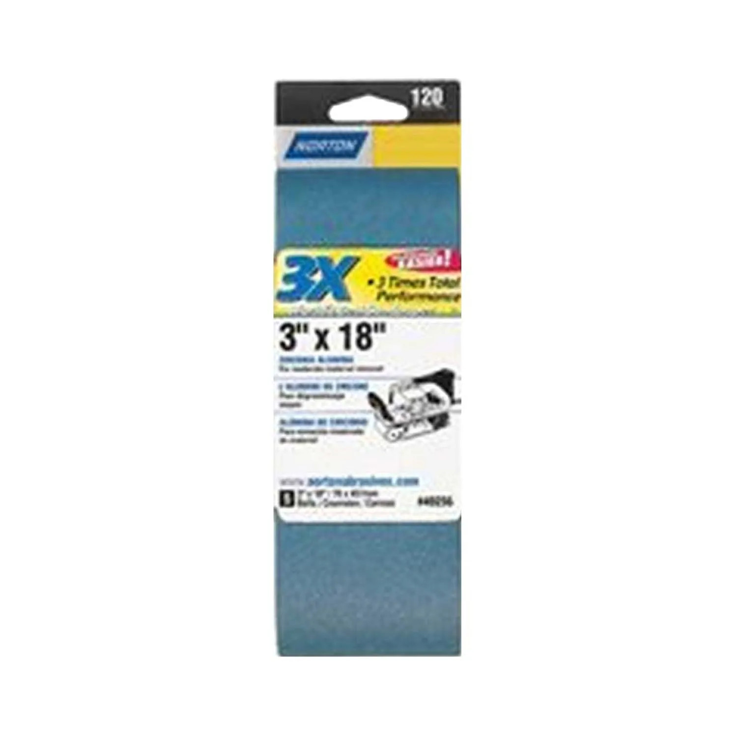 Norton 2231 Norton 02231 3X High Performance Power Sanding Belt, 18 in x 3 in, 50 Grit