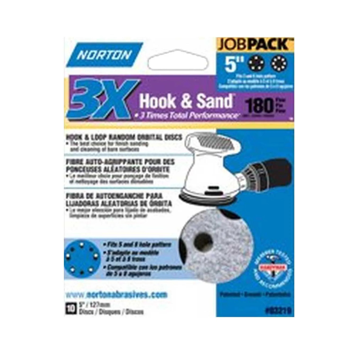 Norton 3219 Norton 3308269 Sanding Disc, 5 in, 180 Grit