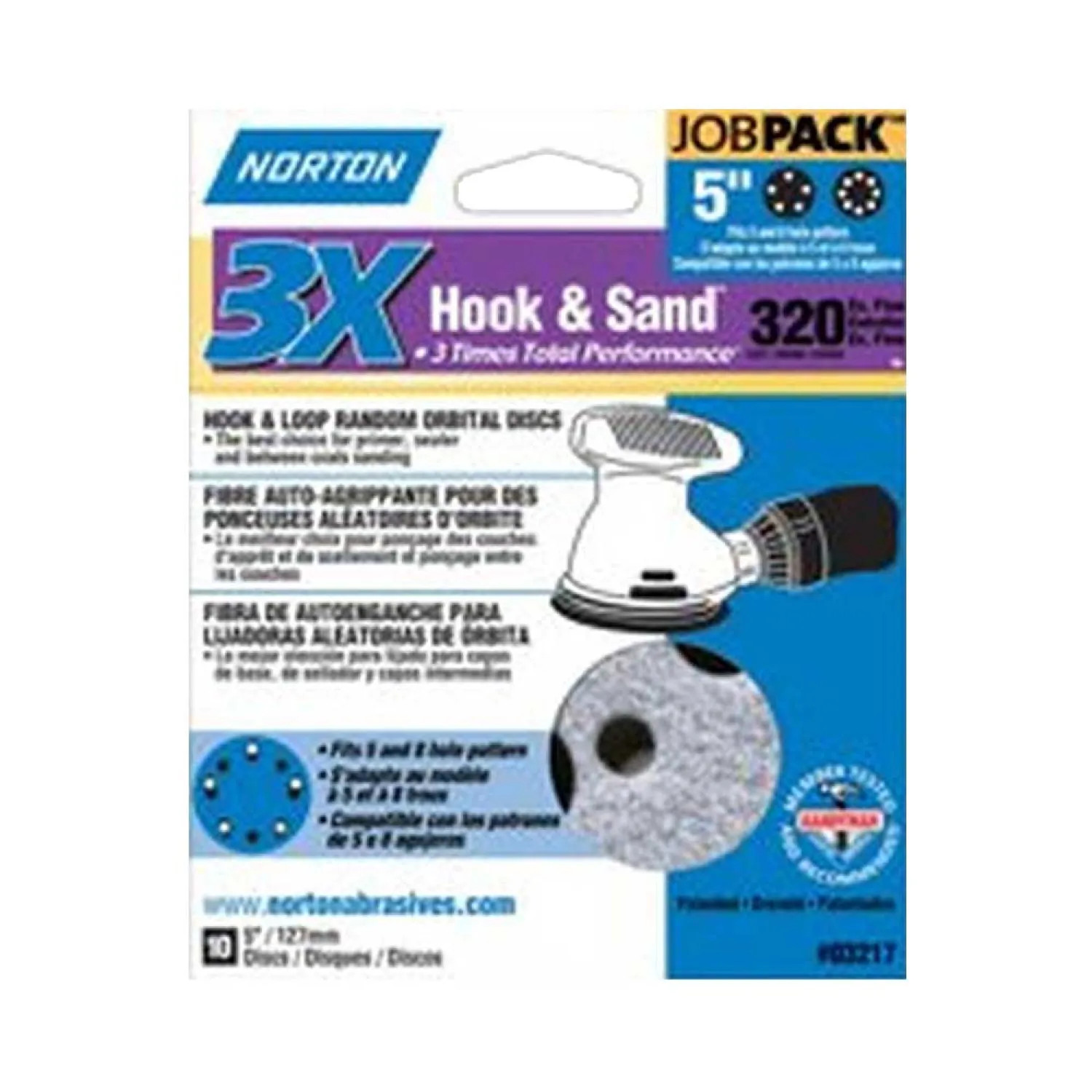 Norton 3217 Norton 3308285 Sanding Disc, 5 in, 320 Grit