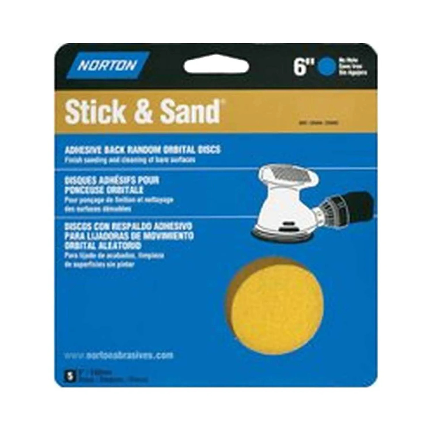 Norton 48910 Norton 3308921 High Performance Stick and Sand Sanding Disc, 6 in, 80 Grit