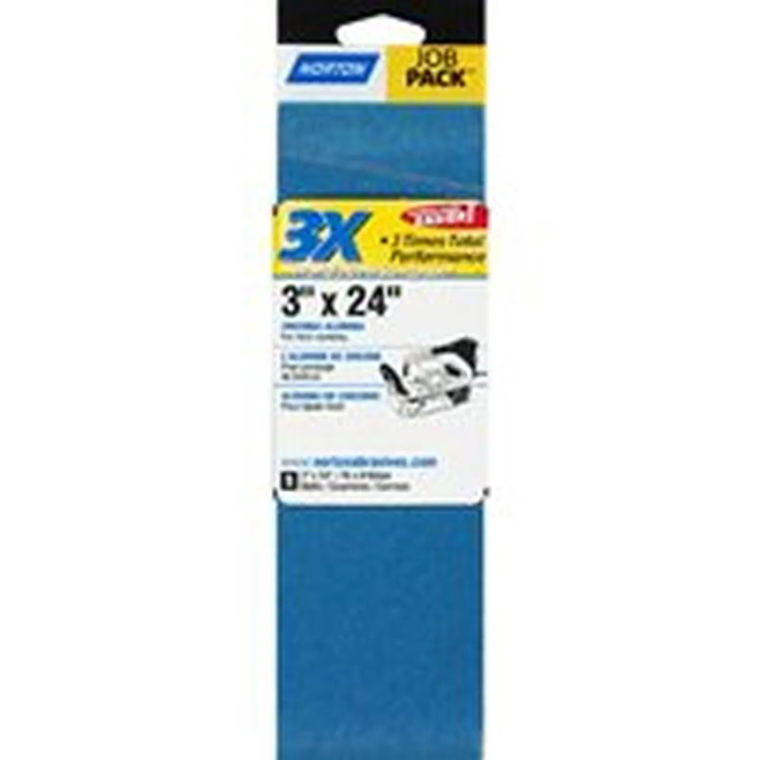 Norton 49271 Norton 49271 3X High Performance Power Sanding Belt, 24 in x 3 in, 50 Grit