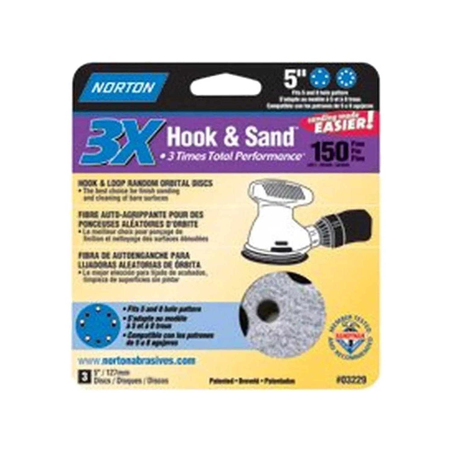 Norton 3229 Norton 7660703229 Sanding Disc, 5 in, 150 Grit