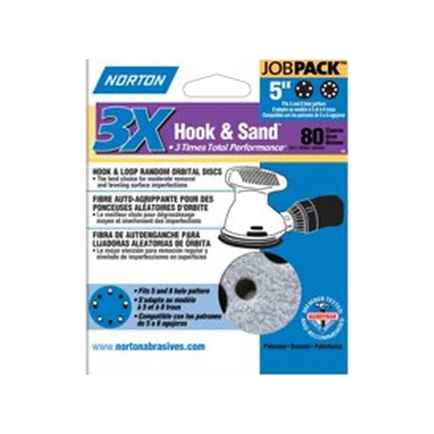 Norton 4033 Norton 7660704033 Sanding Disc, 5 in, 80 Grit
