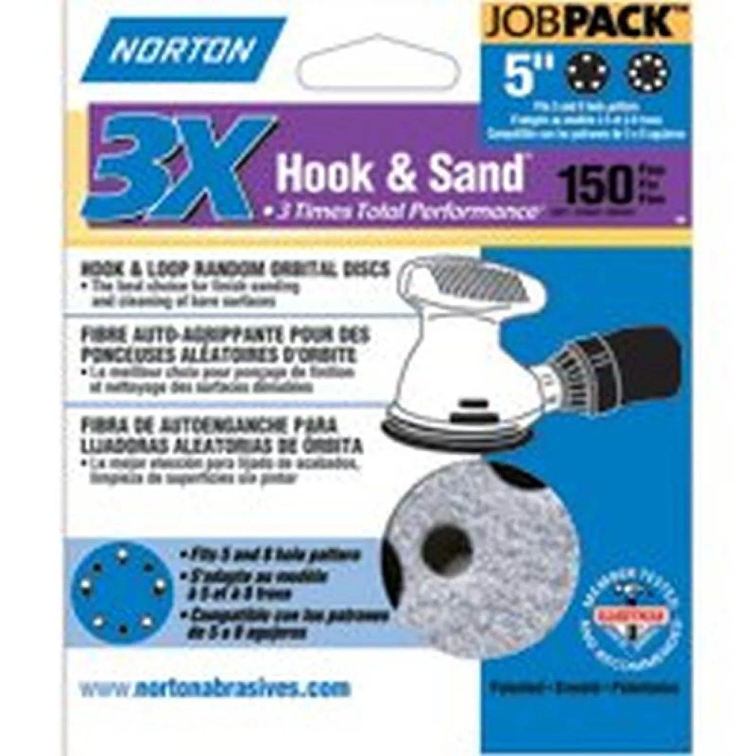 Norton 4036 Norton 7660704036 Sanding Disc, 5 in, 150 Grit