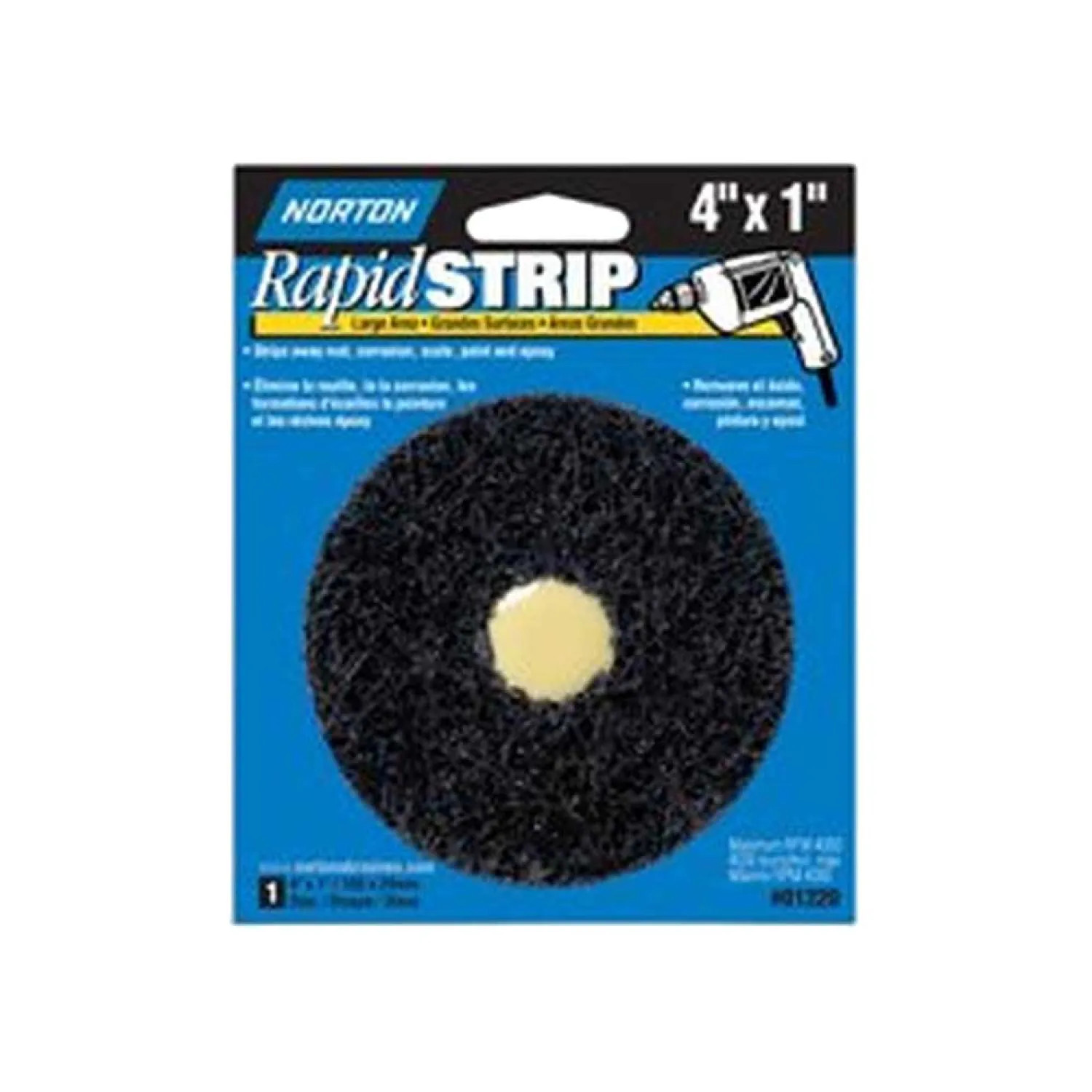Norton 5466 Rapid Strip C 7660705466 Type C Non-Woven Sanding Disc, 4 in x 1 in