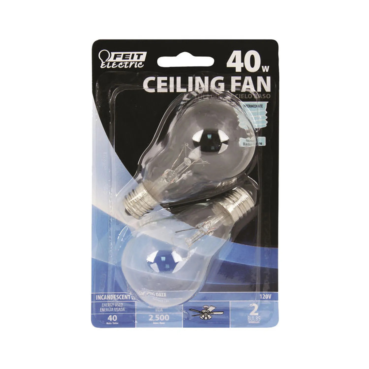 Feit BP40A15N/CL/CF Feit Electric BP40A15N/CL/CF Dimmable Incandescent Lamp, 40 W, 120 V, A15, 2500 hr