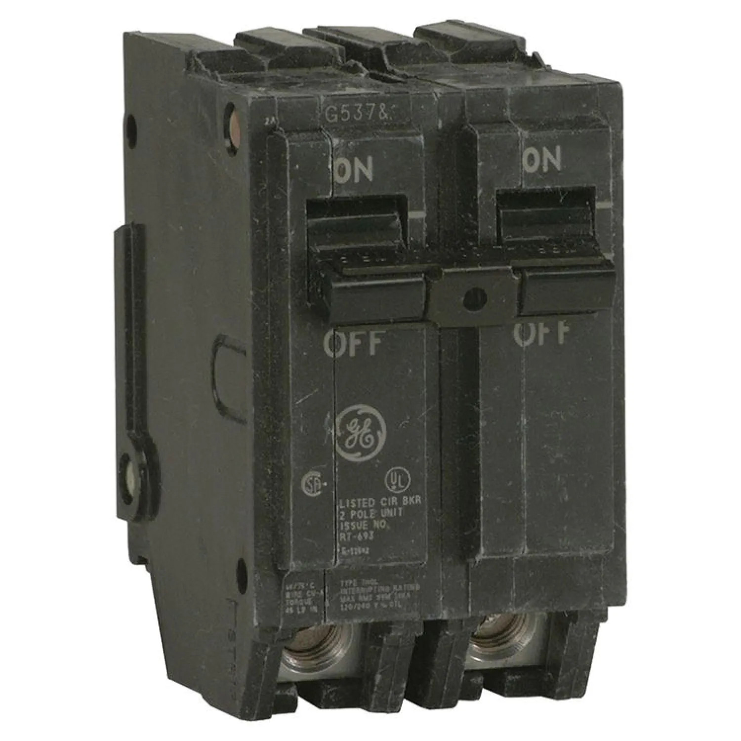 GE THQL21100 GE THQL21100 Type THQL Q-Line Standard Circuit Breaker, 120/240 VAC, 100 A, 2 P, 10 kA
