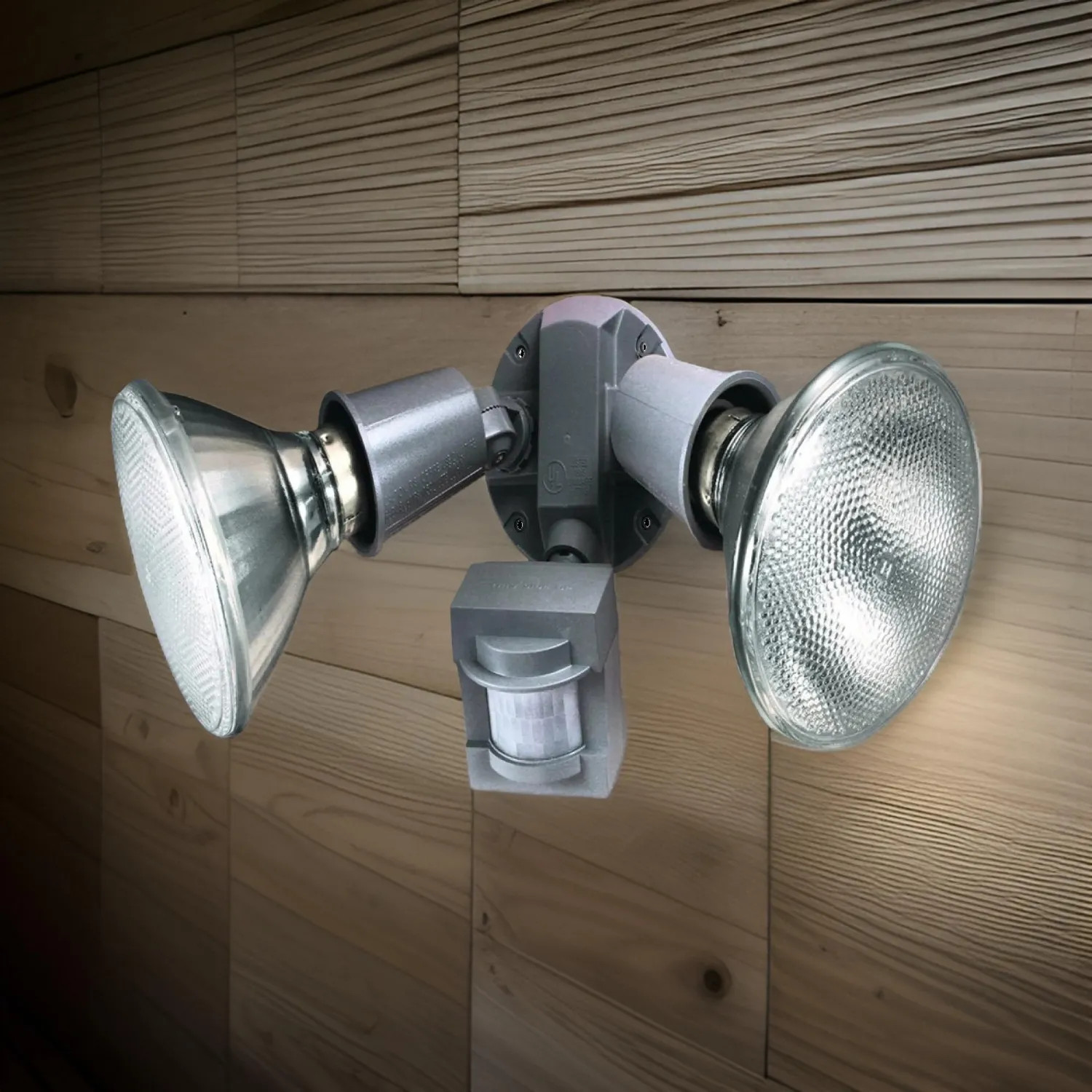 Heathco HZ-5408-GR Heathco Zenith Two-Head 110-Degree Motion-Activated Flood Light, 150W - HZ-5408-GR