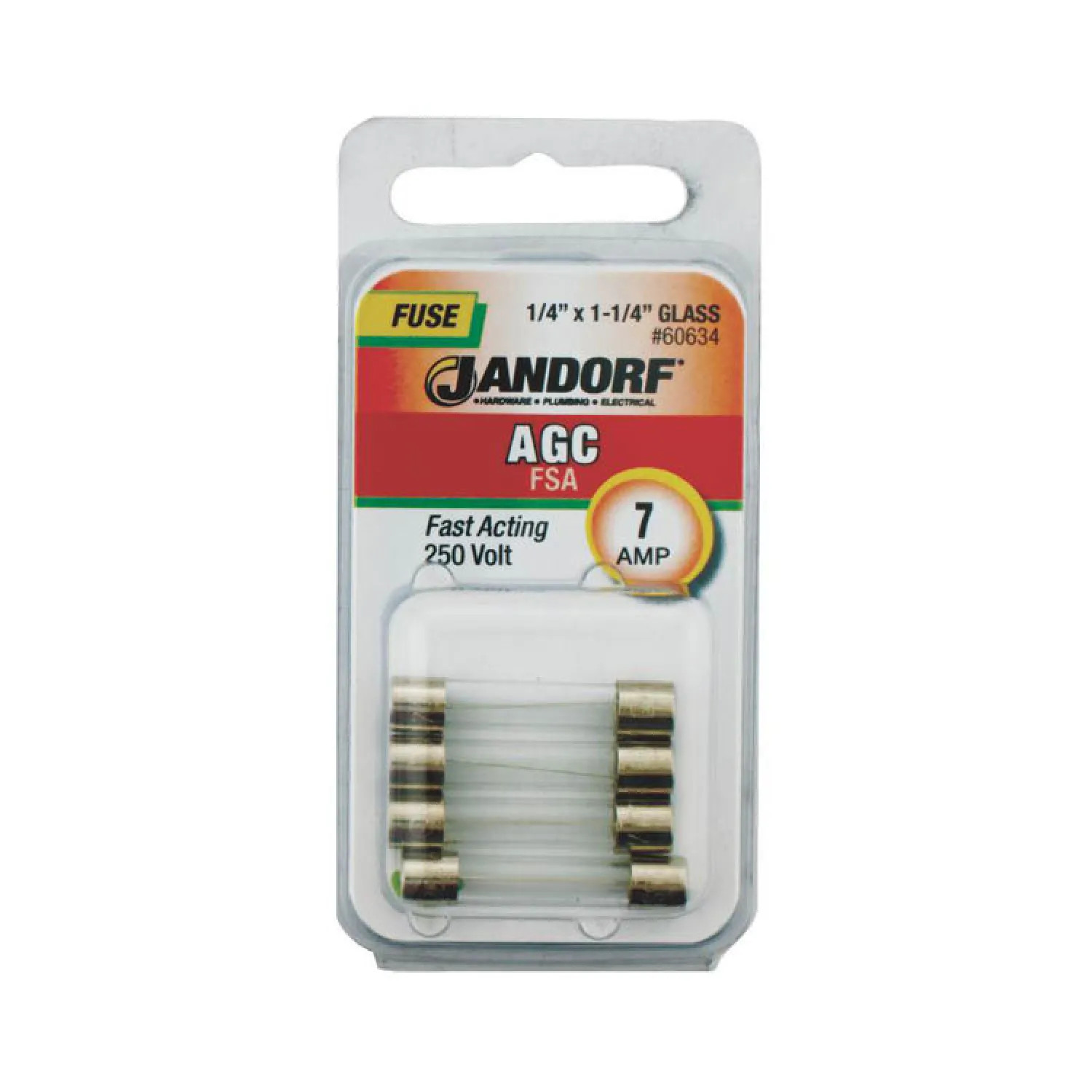Bussmann 60634 Bussmann 60634 AGC Cartridge Fast Acting Fuse - Less Indicator, 250 VAC, 7 Amps