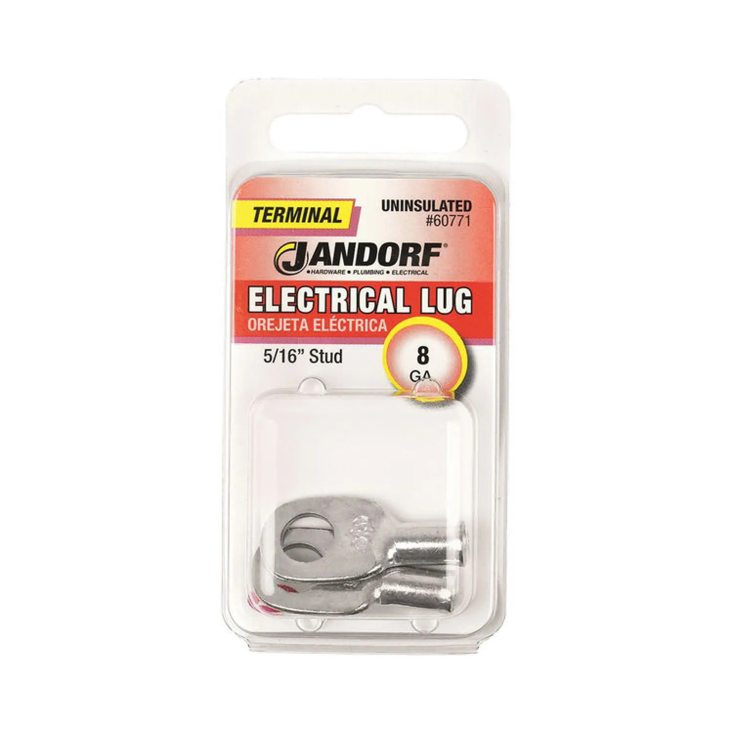 Jandorf 60771 Jandorf 60771 Lug Terminal, 8 AWG, Non-Insulated, Tin Plated Copper