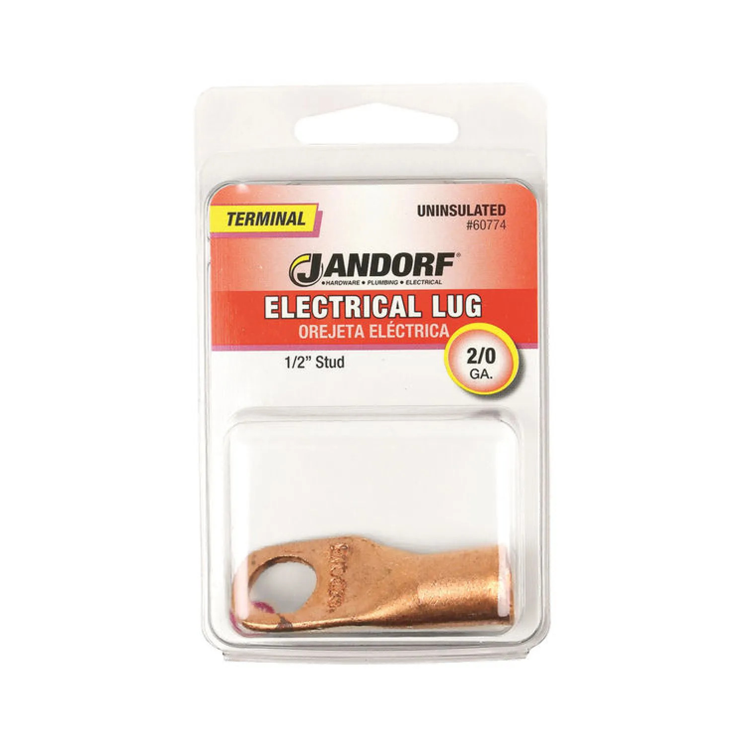 Jandorf 60774 Jandorf 60774 Lug Terminal, 2/0 AWG, Non-Insulated, Copper, Brown
