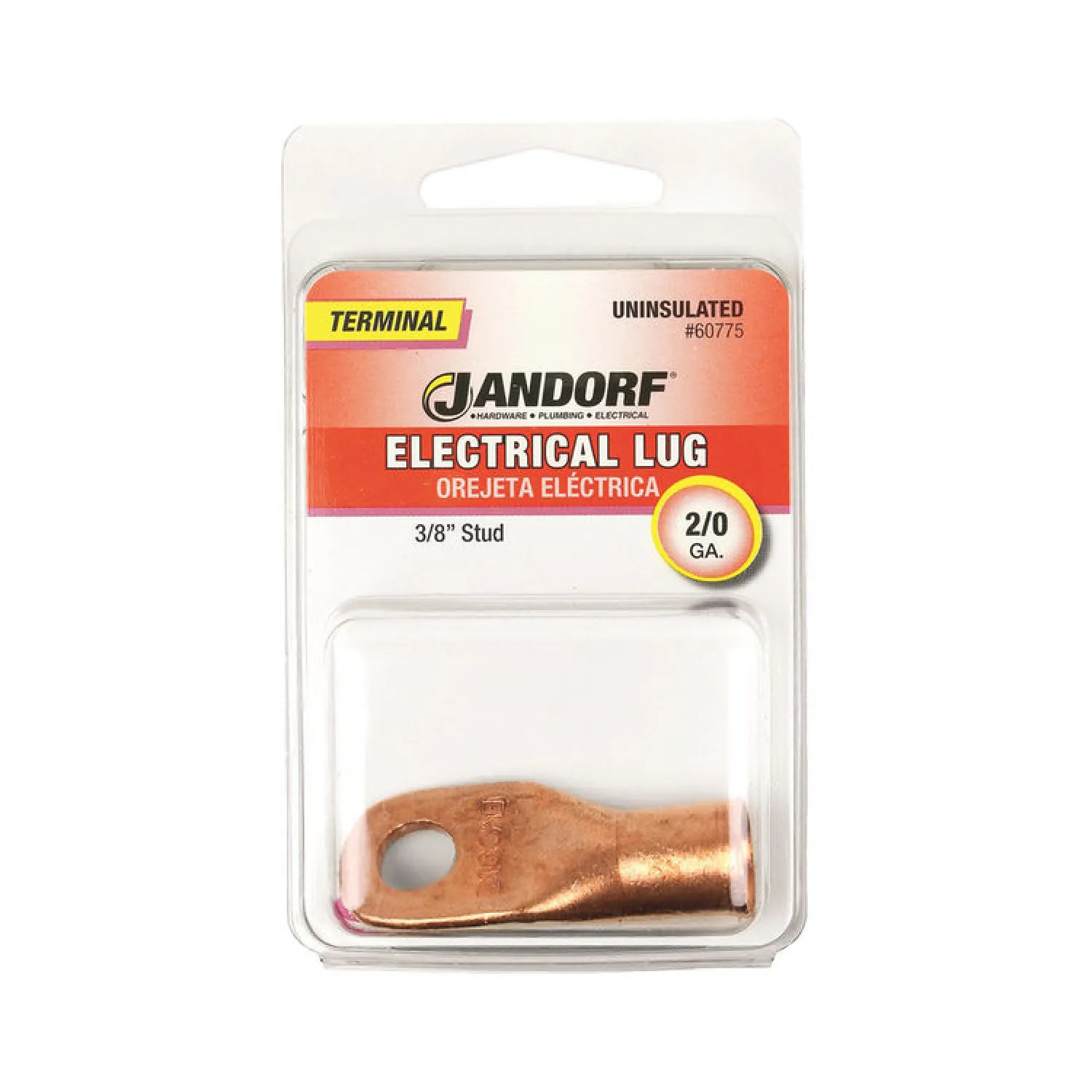 Jandorf 60775 Jandorf 60775 Lug Terminal, 2/0 AWG, Non-Insulated, Copper, Brown