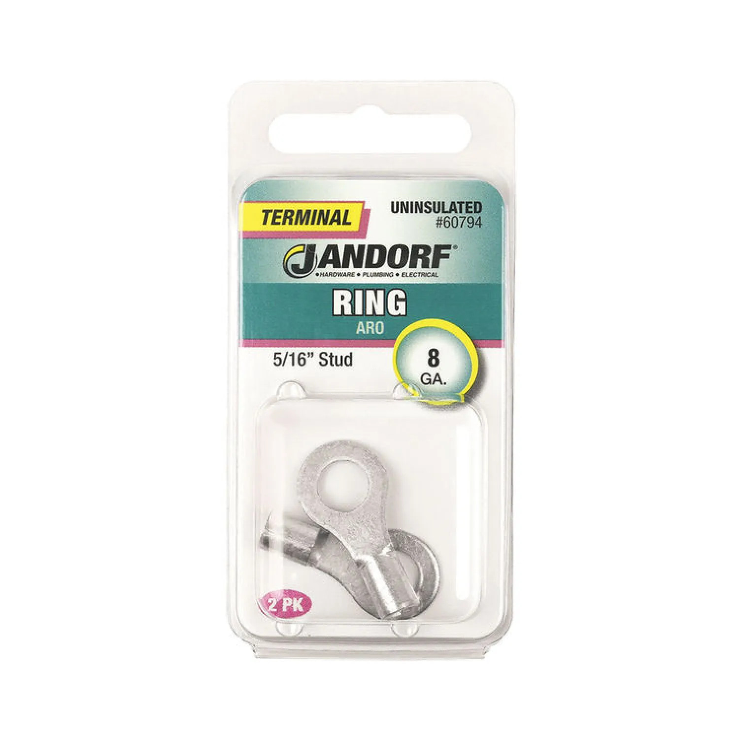 Jandorf 60794 Jandorf 60794 High Temperature Ring Terminal, 8 AWG, Non-Insulated, Tin Plated Copper